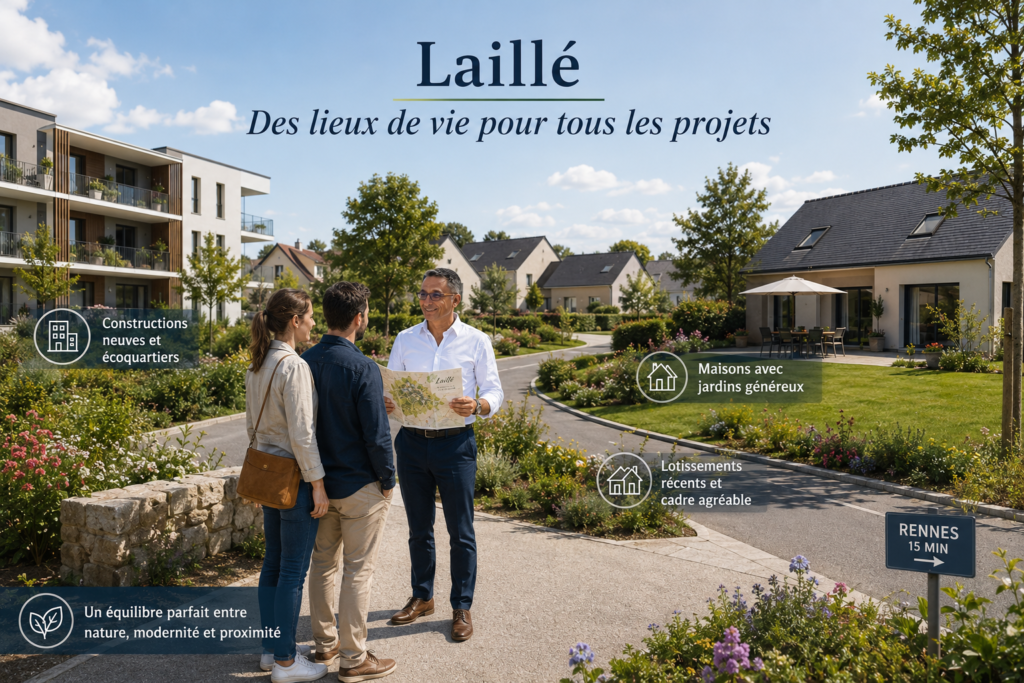 Johann Margat échange avec des habitants dans un quartier résidentiel de Laillé, au sud de Rennes.